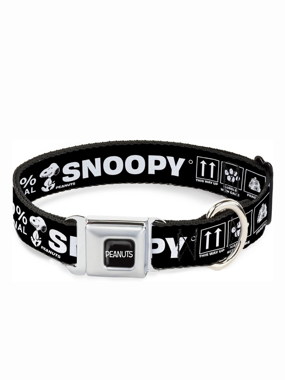 NWOT Buckle-Down Peanuts Worldwide LLC Peanuts Snoopy Care Symbols Dog Collar